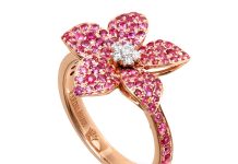 Zahara Pink Sapphire and Diamond Ring by Karina Brez