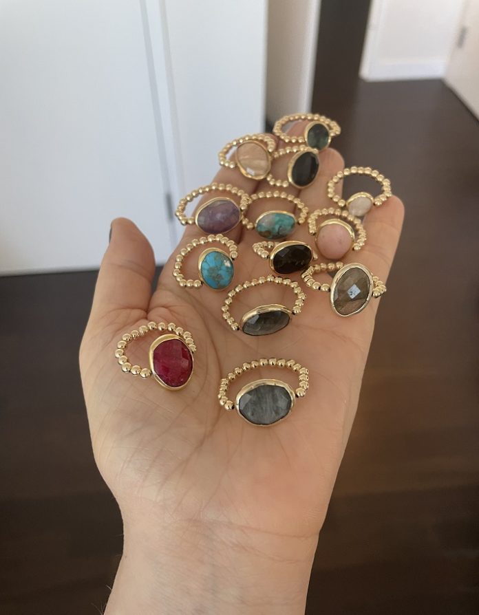 Group Shot of Bonnie Jennifer Gold Filled Rings