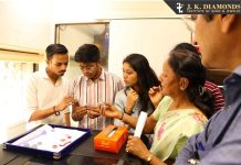 J K Diamonds Institute organised a visit to Hari Krishna Factory for students