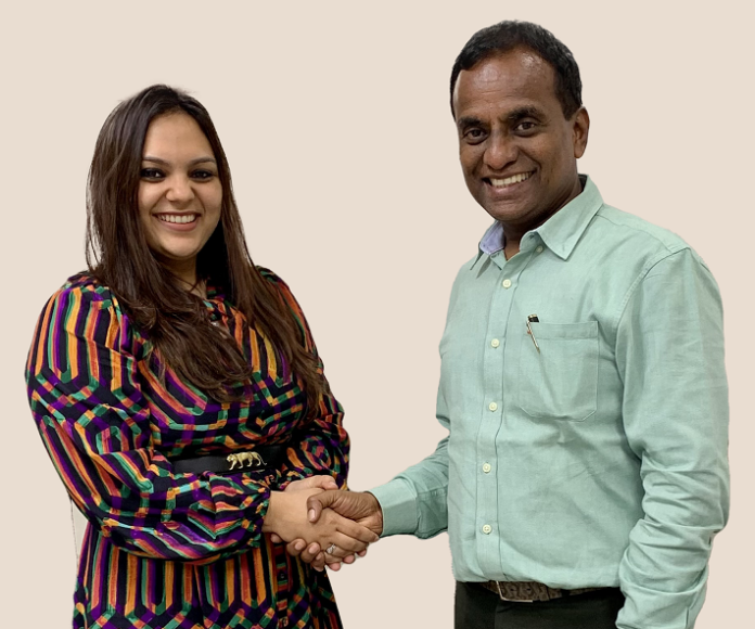 Mrs. Pooja Sheth Madhavan and Mr. K Srinivasan, Chairman and MD, Emerald Jewel Industry India Ltd