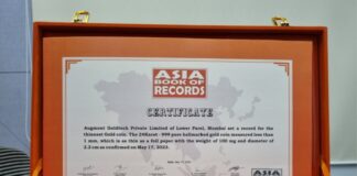 Augmont Recognised by Asia Book of Records for Creating ‘Thinnest Gold Coin’